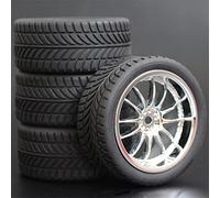 Pexorin 4pcs Soft Rubber Touring Tire Tyre Wheel Rim 1/10 RC Car All Terrain Rc Tyre Set(6011-6085)