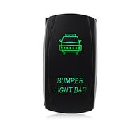 Pexorin 5 Pin Carling Style Light Bar Toggle Rocker Switch SPST ON OFF Waterproof Rocker Switch, for Car Boat Truck 12V Marine Switch Panel(Green)