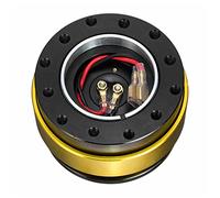 Pexorin Aluminum 6 Hole Universal Car Auto Quick Release Steering Wheel Snap Off Hub Adapter Boss Kit Steering Wheel Hub(Gold)