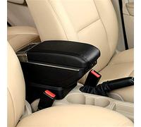 Pexorin Armrest Box, for Ford, Aspire Endeavour Figo Freestyle Center Storage Cup Holder Ashtray Spare Part Car Modified Interior Leather Car Armrest Box(C Styke All Black)