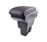 Pexorin Armrest Box, for Suzuki, Jimny 2018 2019 2020 Duel Comfort Storage Black Leather Content Ash Tray Center Console Car Styling Cup Holder Car Armrest Box(Red thread)