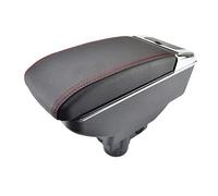 Pexorin Armrest, for Opel, for Vauxhall, Corsa D 2006-2014 Arm Rest Dual Layer Storage Box Decoration Car Styling 2008 2010 Car Armrest Box(Red thread)