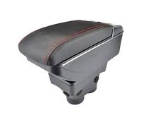 Pexorin Armrest, for Peugeot, 208 2013-2018 Arm Rest Dual Layer Storage Box Decoration Car Styling 2014 2015 Car Armrest Box(Red thread)
