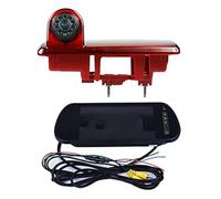 Pexorin Brake Light Rear View Backup Camera, for Opel, for Vauxhall, Vivaro, for Renault, Trafic Parking Reverse CCD IR Lights Car Third Brake Light Camera(Black CAMERA AND SCREEN)