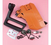 Pexorin Brake Side Clutch Cover Bar Plate Kit W Fuel Oil Cap Worm Gear, for Husqvarna, 266 268 272 61 66 Chainsaw 5037366-01 503 73 66-01 Chainsaw Brake Handle Cover