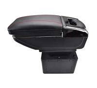 Pexorin Car Arm Rest Storage Box Tourer Center Centre Console Rotatable Armrest, for Opel, for Vauxhall, Holden Astra Corsa Mokka Tigra Zafira Car Armrest Box(Red thread)