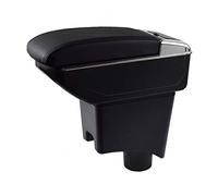 Pexorin Car Armrest Rest Center Console Storage Box Cup Holder Arm Rest Ashtray Dual Layer Armrest Black Leather Double, for Renault, Sandero I/Logan Car Styling Car Armrest Box(Black Thread)