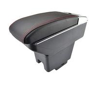 Pexorin Car Armrest Rest Center Console Storage Box Cup Holder Arm Rest Dual Layer Armrest Black Leather Double, for Renault, Kaptur I 2016-2018 2017 Car Armrest Box(Red Thread)