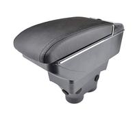 Pexorin Car Armrest Rest Center Console Storage Box Cup Holder Arm Rest Dual Layer Armrest Black Leather Double, for Peugeot, 208 2013-2018 2017 Car Armrest Box(Black Thread)