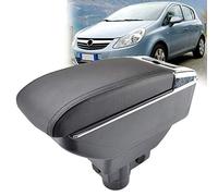 Pexorin Car Armrest Rest Center Console Storage Box Cup Holder Arm Rest Dual Layer Armrest Black Leather Double, for Opel, for Vauxhall, Corsa D 2006-2014 2011 2012 Car Armrest Box(Black Thread)