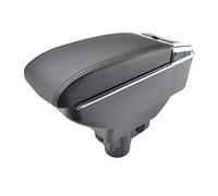 Pexorin Car Armrest Rest Center Console Storage Box Cup Holder Arm Rest Dual Layer Armrest Black Leather Double, for Opel, for Vauxhall, Corsa D 2006-2014 2011 2012 Car Armrest Box(Red Thread)