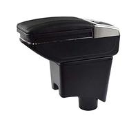 Pexorin Car Armrest Rest Center Console Storage Box Cup Holder Arm Rest Rotatable, for Renault, Sandero I/Logan Black Leather Car Armrest Box(Black Thread)
