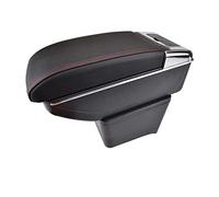 Pexorin Car Armrest Rest Center Console Storage Box Cup Holder Dual Layer Arm, for POLO, 9N 2002-2009 2005 2006 2007 2008 Car Armrest Box(Red Thread)