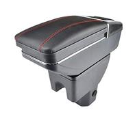 Pexorin Car Armrest Rest Center Console Storage Box Cup Holder, for Suzuki, Ignis 2016-2018 2017 Black Leather Car Armrest Box(Red Thread)