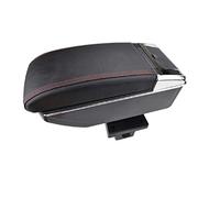 Pexorin Car Armrest Rest Center Console Storage Box Cup Holder Leather Tray Dual Layer Armrest Arm Rest, for Skoda, for Octavia, A7 5E 2014-2017 2015 2016 Car Armrest Box(Red Thread)