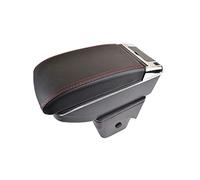 Pexorin Car Armrest Rest Center Console Storage Box Leather Support, for Ford, for Focus, 2 MK2 2005-2011 2006 2007 2008 2009 2010 Car Armrest Box(Red Thread)