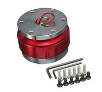 Pexorin Car Auto Quick Release Steering Wheel Snap Off Hub Adapter Boss Kit Aluminum 6 Hole Quick Release Adapter Universal Parts Steering Wheel Hub(Red)