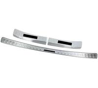 Pexorin Car Rear Bumper Protector, for Toyota, for RAV4, RAV 4 XA50 Hybrid 2019-2024 Trunk Door Sill Foot Plate Guard Cover Rear Bumper Guard(Silver Black)