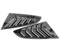 Pexorin Car Rear Louver Trim Sticker, for Ford, for Mustang, 2015-2020 Window Side Shutter Cover Vent Scoop ABS Carbon Fiber Black Accessories Rear Window Louver Cover Trim(BLACK Gloss Black)