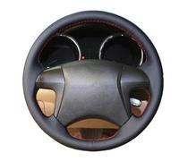 Pexorin Car Steering Wheel Cover, for Toyota, for Highlander, for Camry 2007 2008 2009 2010 2011 Black Hand Sew Auto Steering Wheel Sleeve(BLACK Red Thread)