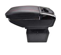Pexorin Center Armrest Console Car Arm Rest Rotatable Storage Box, for NISSAN, for VW, for Kia, Car Armrest Box(Red thread)