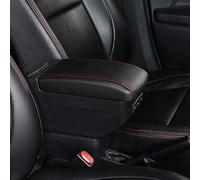 Pexorin Central Store Content Box, for NISSAN, Livina Double Layer Large Space Armrest Box With Ashtray USB Charging Car Modification Acce Car Armrest Box(E Style Black Red)
