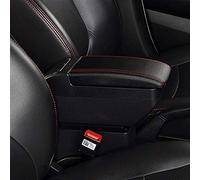 Pexorin Double Layer Armrest Box Central Store Content Storage Box USB Charging Accessories, for Kia, Morning Picanto JA Malaysia Version Car Armrest Box(B Style Black Red)