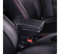 Pexorin Double Layer Armrest Centre Console Storage Box Rotatable Central Store Content USB Charging Cup Holder Ashtray Accessories, for Peugeot, 208 Car Armrest Box(A Style All Black)