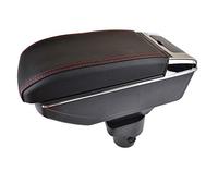 Pexorin Dual Layer Armrest Arm Rest Center Console Storage Box Cup Holder, for NISSAN, VERSA Sedan Latio Sunny 12-18 13 14 15 2016 2017 Car Armrest Box(Red Thread)