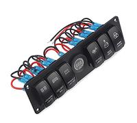 Pexorin For 6 Gang 12v 24v Rocker Switch Car Marine Boat Circuit Breakers Voltmeter Light Rocker Switch Panel Circuit Marine Switch Panel