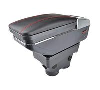 Pexorin For Peugeot, 208 2013-2018 Armrest Rotatable Storage Box Decoration Car Styling 2015 2016 Arm Rest Car Armrest Box(Red thread)