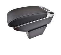 Pexorin For VW, for POLO, 9N/9N3 02-09 Vivo 10- Dual Layer Car Armrest Cup Holder Center Centre Console Storage Box Tray Leather Car Armrest Box(Black thread)