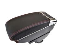 Pexorin Leather Centre Arm Console Armrest Center Console Arm Rest Storage Box, for Suzuki, SX4 2007-2013, for Fiat, Sedici Car Armrest Box(Red thread)