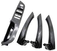 Pexorin Left Hand Driver Carbon Fiber Interior Door Pull Handle Armrest Panel, for, 3 Series E90 E91 316 318 320 325 328 Interior Door Handle(Black 37.5 B2 Set)