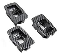 Pexorin Left Hand Driver Carbon Fiber Interior Door Pull Handle Armrest Panel, for, 3 Series E90 E91 316 318 320 325 328 Interior Door Handle(Black 3pcs Covers)