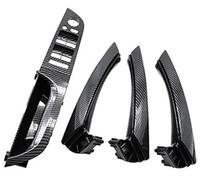 Pexorin Left Hand Driver Carbon Fiber Interior Door Pull Handle Armrest Panel, for, 3 Series E90 E91 316 318 320 325 328 Interior Door Handle(Black 35.5 A1 Set)