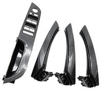 Pexorin Left Hand Driver Carbon Fiber Interior Door Pull Handle Armrest Panel, for, 3 Series E90 E91 316 318 320 325 328 Interior Door Handle(Black 37.5 A1 Set)