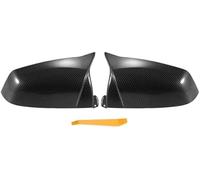 Pexorin Pair Car Rear View Driver Passenger Side Mirror Cover Cap Replacement Black Carbon Fiber, for BMW, 5 6 7 Series F01 F02 Mirror Guard Covers Decoration Car Wing Mirror Cover