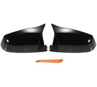 Pexorin Pair Car Rear View Driver Passenger Side Mirror Cover Cap Replacement Black Carbon Fiber Pattern, for BMW, 535i 550i 640i Mirror Guard Covers Car Wing Mirror Cover(BLACK Gloss Black)