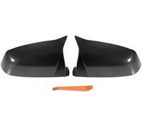 Pexorin Pair Car Rear View Driver Passenger Side Mirror Cover Cap Replacement Black Carbon Fiber Pattern, for BMW, 535i 550i 640i Mirror Guard Covers Car Wing Mirror Cover(Black Carbon Fiber)