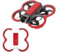 Pexorin Propeller Guard Protector + Back Cover Case, for DJI, Avata 2, Silicone Protective Bumper Ring Anti-Collision (Blue + Cover) Drone Propeller Guard(Red Bumper Ring+Back Cover)