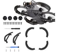 Pexorin Protection Kit, for DJI, 2 Gimbal Bumper Guard PTZ Protect Bar + Propeller Ring Protector + Aluminum Motor Cover Drone Dust Shield (Red) Drone Propeller Guard(Black)