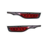 Pexorin Rear Tail Light 2PCS Fog Lamp 12V Car LED Bumper Brake Flowing Turn Signal Reflector for JAZZ, 2018 2019 Assemblies Tail Light Turn Signal Indicator Lamp(Black ASIA MODEL)