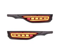 Pexorin Rear Tail Light 2PCS Fog Lamp 12V Car LED Bumper Brake Flowing Turn Signal Reflector for JAZZ, 2018 2019 Assemblies Tail Light Turn Signal Indicator Lamp(Black US MODEL)