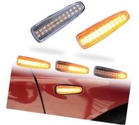 Pexorin Sequential Flashing Dynamic Side Marker Turn Signal Light, for Mitsubishi, for Lancer Evolution X 2008-2018 automotive fender signal light(BLACK Crystal White updated version)