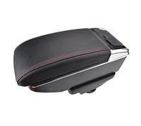 Pexorin Storage Box Center Centre Console Leather Tray Dual Layer Armrest Arm Rest, for Skoda, for Octavia, A7 5E 2014-2017 Car Armrest Box(Red thread)