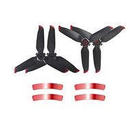 Pexorin Three Leaves Propellers Propeller Quick Release Blade Props Noise Reduction Accessoires, for DJI, FPV Combo Drone 5328S Drone Propeller Replacement(2 Pairs Red)