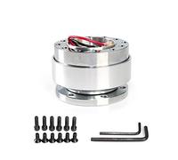 Pexorin Universal Aluminum Racing Steering Wheel Snap Off Quick Release Hub Adapter Boss Kit Car Sport Steering Wheel Steering Wheel Hub(Silver)