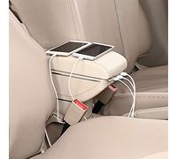 Pexorin Universal Armrest Storage Box Car Center Console Accessories Leather Arm Rest Interior ABS Car-styling Decoration AUTO Car Armrest Box(Beige)