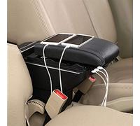Pexorin Universal Armrest Storage Box Car Center Console Accessories Leather Arm Rest Interior ABS Car-styling Decoration AUTO Car Armrest Box(Black thread)